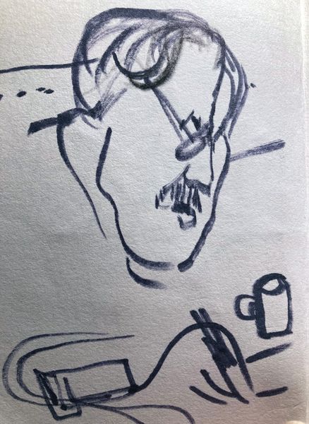 Fichier:Bernanos ecrivant en rage (2020).jpg